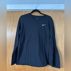 Nike Black Long Sleeve Top with White Logo